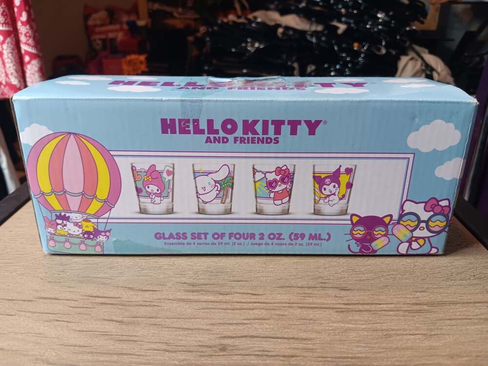 Hello Kitty and Friends Shot Glass Set of 4, 2 oz Glassware